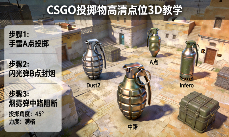 CSGO投掷物高清点位3D视频教学示意图