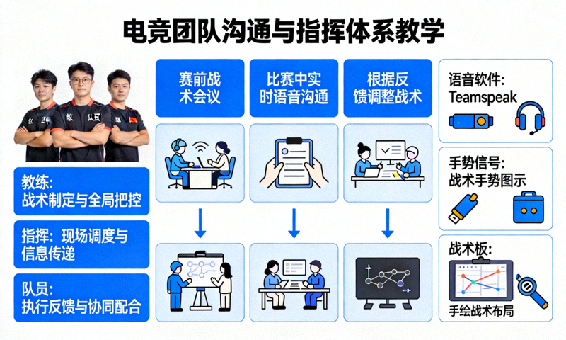 电竞团队沟通与指挥体系教学示意图